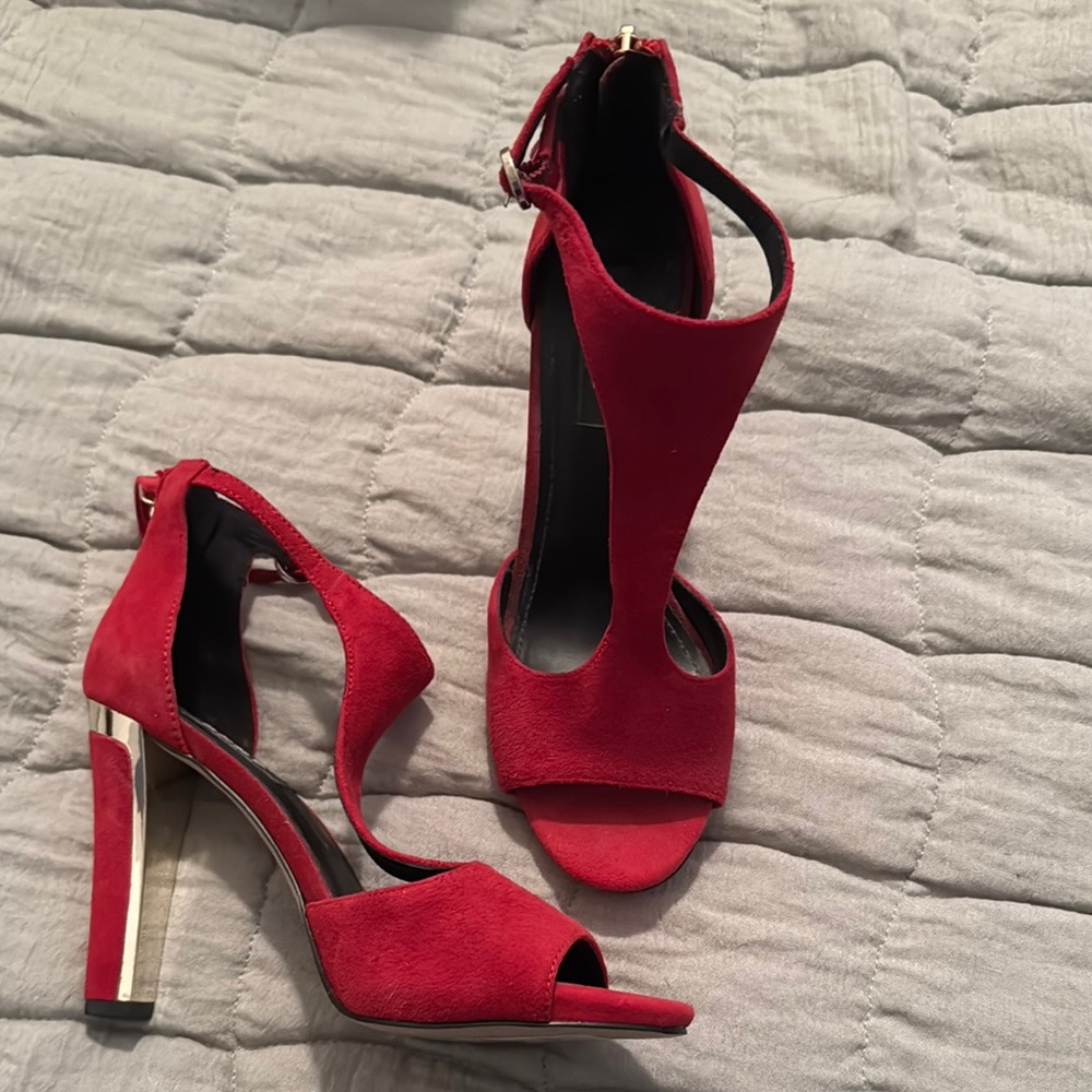 Elegant Red High Heel Sandals